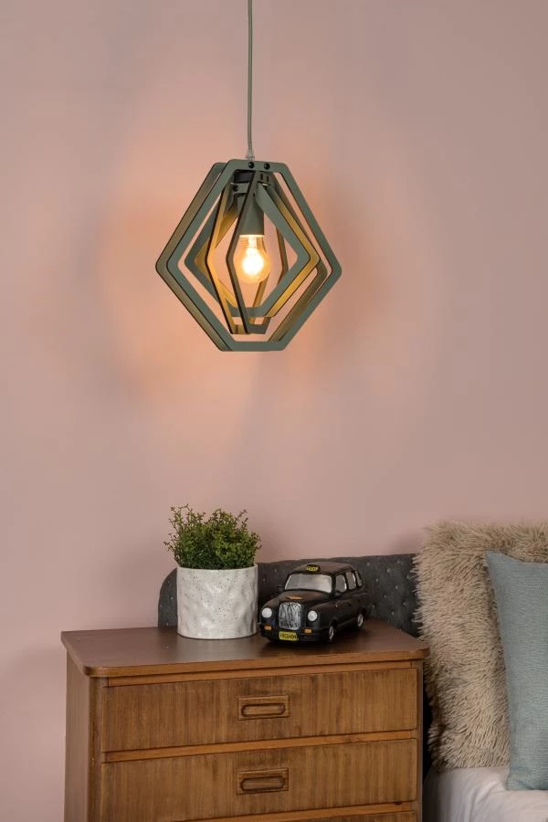 Lucide MAURO - Suspension Chambres d'enfant - 1xE27 - Vert - ambiance 1
